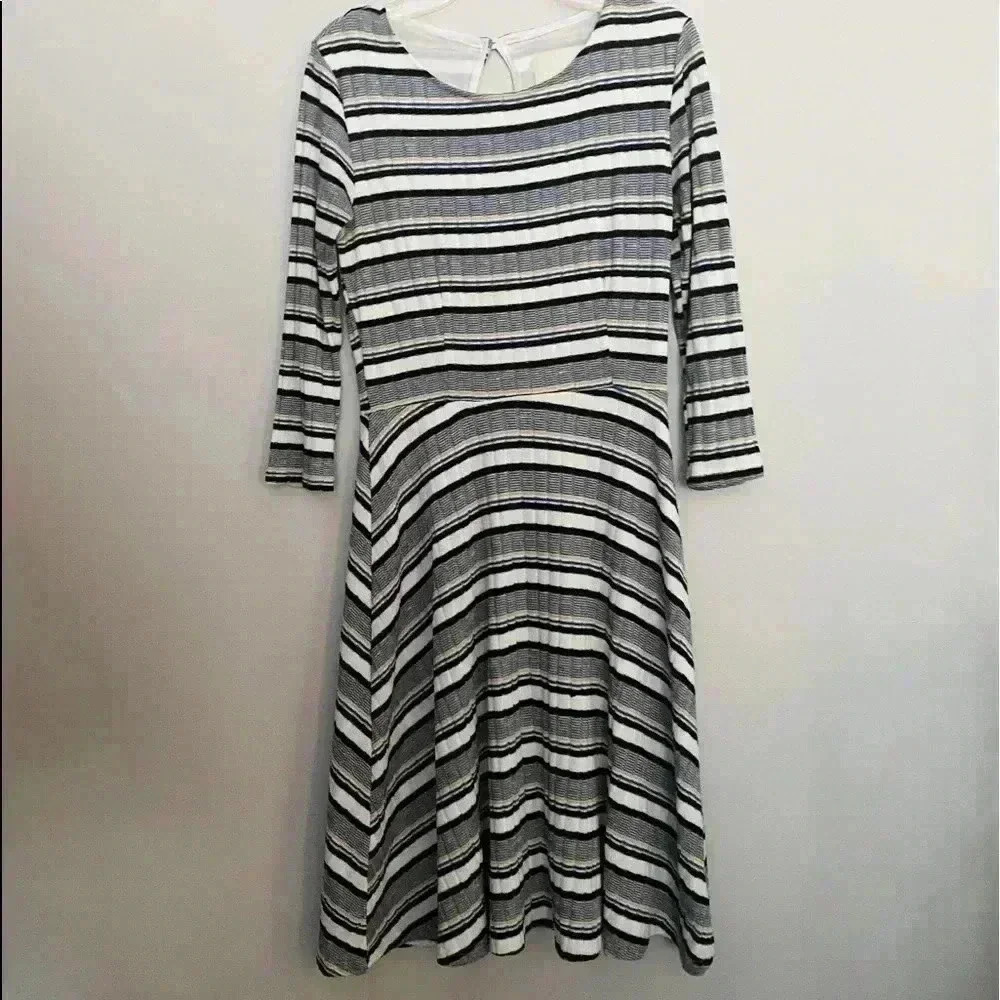 ModCloth striped midi‎ dress small